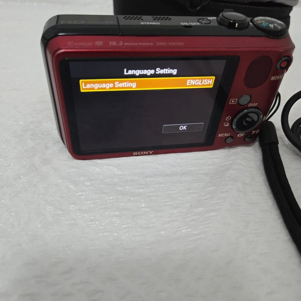 Sony Cyber-shot DSC-HX10V 18.2MP Digital Camera Red 16x Optical Zoom Bundle